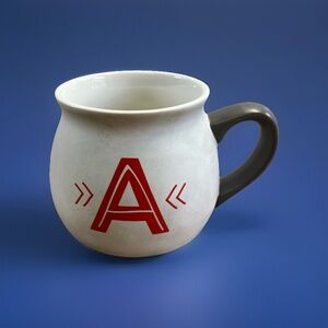 Threshold White Red‎ A Monogram Coffee Mug Cup